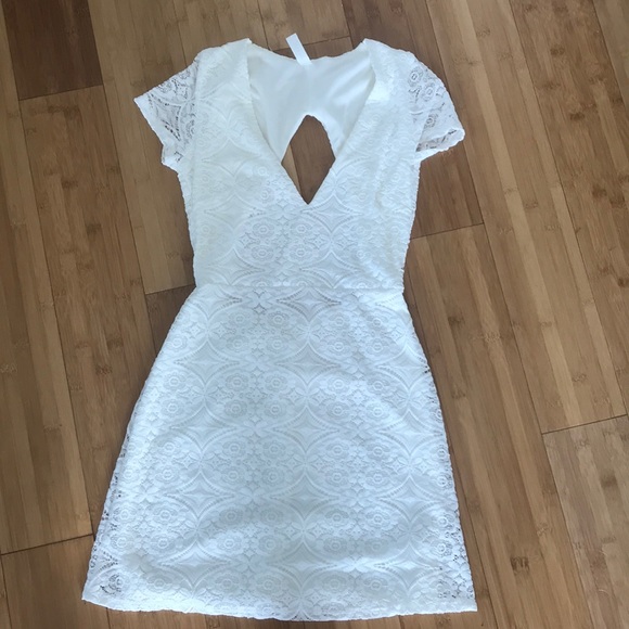 blue blush white dress